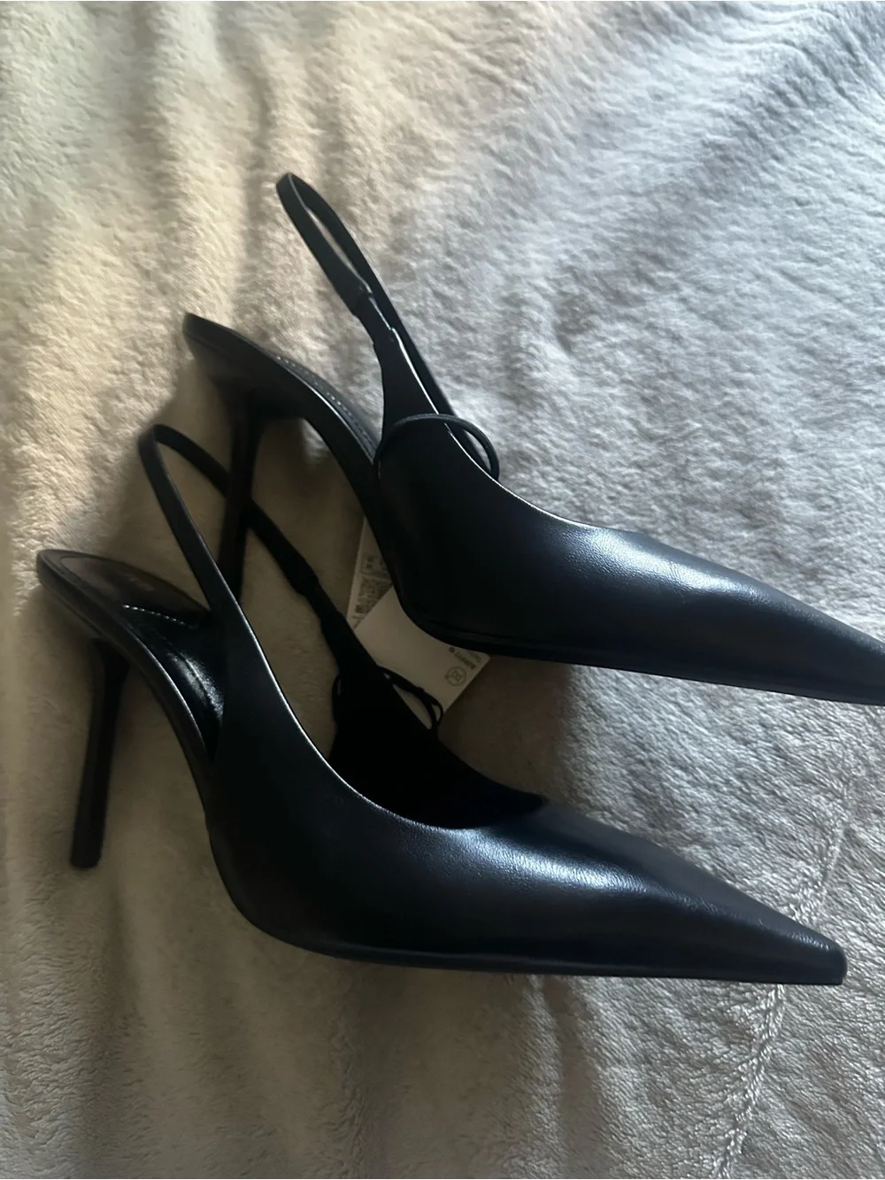 ZARA Black Pointed Slingback Heels - Picture 3 of 4